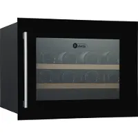 HELVETIA Inbouw wijnkoelkast H 45 cm HWTE128GN - 1 temperatuurzone 5-20 °C - 28 flessen - LED - Zwart Glas
