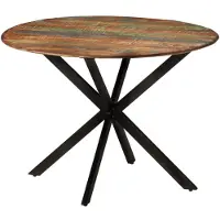 vidaXL Eettafel Ø110x78 cm massief gerecycled hout en staal