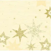 Duni Servet Kerst Dunisoft 40x40 Star Stories Crème 60 stuks