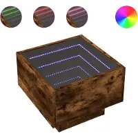 vidaXL Nachtkastje met Infinity LED 40x40x30 cm gerookt eikenkleurig