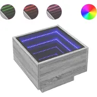 vidaXL Nachtkastje met Infinity LED 40x40x30 cm grijs sonoma eiken
