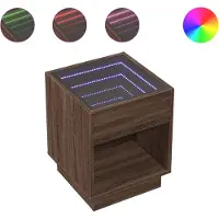 vidaXL Salontafel met Infinity LED 40x40x50 cm bruin eikenkleurig