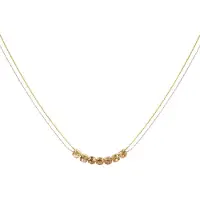 Yehwang Ketting goud/zilver met beige steentjes - stainless steel