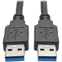 Eaton Tripp-Lite U320-006-BK USB 3.0 SuperSpeed A/A Cable (M/M), Black, 6 ft. TrippLite