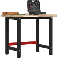 vidaXL - Werkbank - rechthoekig - 100x60x83 - cm - massief - acaciahout