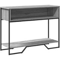 vidaXL Wandtafel 100x35x74,5 cm bewerkt hout grijs sonoma eikenkleurig