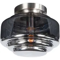 Highlight Nikkel plafondlamp Cambridge smoke glas Ø 25cm