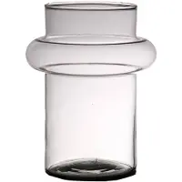 Hakbijl Glass Bloemenvaas Luna - transparant - eco glas - D15 x H20 cm - cilinder vaas - Vazen