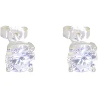 Behave – Oorbellen – 925 Sterling Zilver – Zirconia Oorknopje 6 mm - Rond
