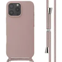 IMoshion Siliconen hoesje met koord voor de Apple iPhone 16 Pro Max - Sand Pink
