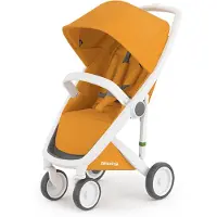 Greentom Classic Buggy Kinderwagen - Lichtgewicht Reisbuggy, Inklapbaar, Duurzaam (Gerecycled) - Wit Geel