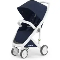 Greentom Classic Buggy Kinderwagen - Lichtgewicht Reisbuggy, Inklapbaar, Duurzaam (Gerecycled) - Wit Blauw
