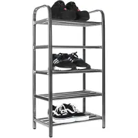 QUVIO Schoenenrek rvs met 5 planken