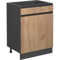 Vicco R-Line Keukenonderkast – 60 cm J-vorm, met lade, zonder werkblad Krachtige eik goud