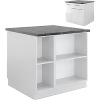 Vicco Fame-Line Keukeneiland – 90 cm met lade, zonder werkblad Wit hoogglans/wit