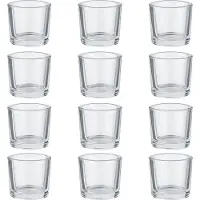 Behave Waxinelichthouders - Glas - Transparant - Theelichthouders - Kaarsenhouder - Set van 12