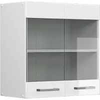 Vicco R-Line Glazen keukenkast – 60 cm Wit Hoogglans
