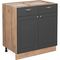 Vicco Fame-Line Keukenonderkast – 80 cm zonder werkblad Antraciet-goud