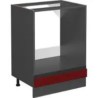 Vicco R-Line Ovenombouwkast – 60 cm J-vorm, zonder werkblad Rood
