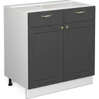 Vicco Keukenonderkast Fame-Line Antraciet-goud 80 cm zonder werkblad, Model 38018