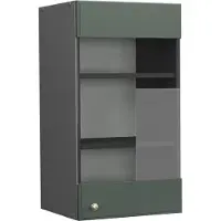 Vicco Fame-Line Glazen keukenkast – 40 cm Groen-Goud Landhuis