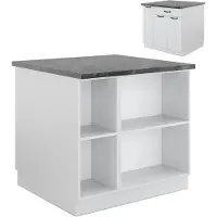 Vicco Fame-Line Keukeneiland – 90 cm met lade, zonder werkblad Wit landhuis/wit