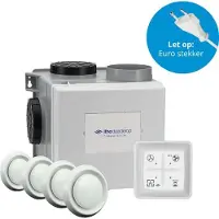 Itho Daalderop CVE-S eco fan ventilator box alles-in-1 pakket HE 415m3/h + vochtsensor + RFT auto + 4 ventielen - euro stekker