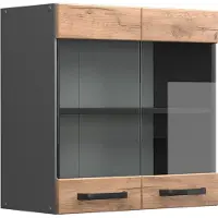 Vicco R-Line Glazen keukenkast – 60 cm Krachtige eik goud