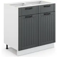 Vicco Fame-Line Keukenonderkast – 80 cm zonder werkblad Antraciet landhuis