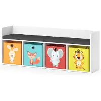 Vicco Luigi Kinderboekenkast – 31.2 x 53.4 cm met 4 vouwboxen opt.1 Wit