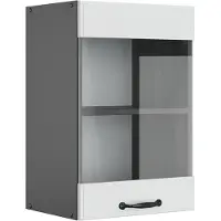 Vicco R-Line Glazen keukenkast – 40 cm Wit Landhuis
