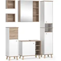 Vicco Badkamermeubel set Senyo Wit 6-delig, Model 36438
