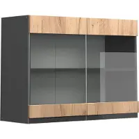 Vicco R-Line Glazen keukenkast – 80 cm J-vorm Krachtige eik goud
