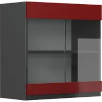 Vicco R-Line Glazen keukenkast – 60 cm J-vorm Rood