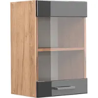 Vicco R-Line Glazen keukenkast – 40 cm Antraciet Hoogglans