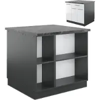 Vicco Fame-Line Keukeneiland – 90 cm met lade, zonder werkblad Wit hoogglans/antraciet