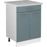 Vicco Keukenonderkast R-Line Blauw-grijs/Wit 60 cm met lade, WB Eik, Model 41194