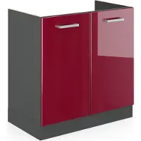 Vicco R-Line Wastafelkast – 80 cm zonder werkblad Rode hoogglans