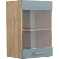 Vicco R-Line Glazen keukenkast – 40 cm Blauw-grijs