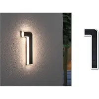 Paulmann 79842 4000870798423 Huisnummerlamp op zonne-energie Energielabel: A (A - G) 0.20 W Warmwit Zwart