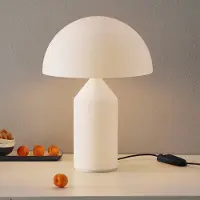 OLUCE Design tafellamp ATOLLO, dimbaar, wit / opaal, Woon-/ Eetkamer, metaal, Design, tafellamp
