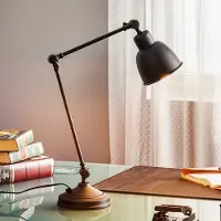 Euluna Bureaulamp Emoti , zwart, Woon-/ Eetkamer, metaal, Industrieel design, bureaulamp