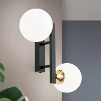 Orion Wandlamp Snowwhite, dimbaar, zwart, Woon-/ Eetkamer, metaal, Modern, wandlamp