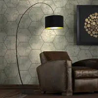 Holländer Booglamp - vloerlamp Bambus Arco, zwart, Woon-/ Eetkamer, metaal, Modern, booglamp