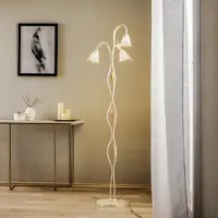 ONLI Vloerlamp Lucrezia, crème / amber, Woon-/ Eetkamer, Glas, Landelijk, vloerlamp