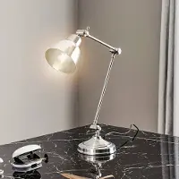 Euluna Bureaulamp Emoti, chroom / zilver, Woon-/ Eetkamer, metaal, Industrieel design, bureaulamp
