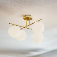 Domiluce Plafondlamp Aurora, dimbaar, messing / goud, Woon-/ Eetkamer, metaal, plafondlamp