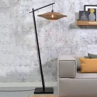 Good&Mojo Vloerlamp Bali, zwart, Woon-/ Eetkamer, Bamboe, Design, vloerlamp