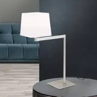 Orion Tafellamp Carlton, wit / opaal, Slaapkamer, metaal, Modern, Tafellamp