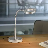 Paul Neuhaus LED-bureaulamp Hensko, dimbaar, alu / grijs / zink, Werkkamer / Kantoor, metaal, Modern, LED bureaulamp